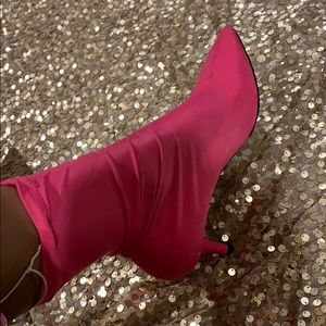 Hot pink booties